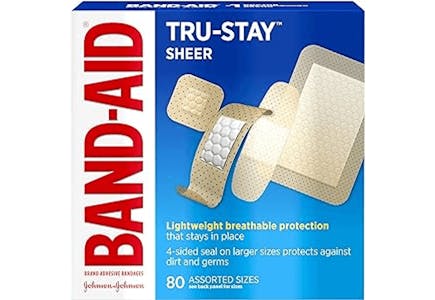2 Band-Aid Tru-Stay Sheer Bandages 