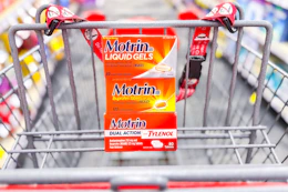 motrin pain relief in a shopping cart