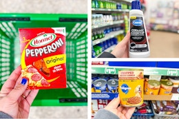 dollar tree hormel, carbona, pedigree 3-photo collage