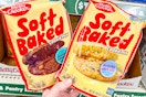 hand holding betty crocker soft baked cookie mixes