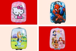 Kids Character Luggage: Hello Kitty, Spider-Man, Bluey & Disney Princess