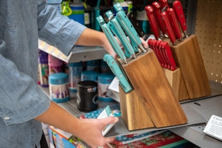 walmart pioneer woman knife set on shelf