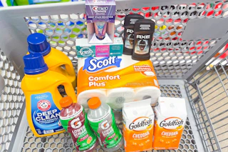 kroger shopping haul in cart