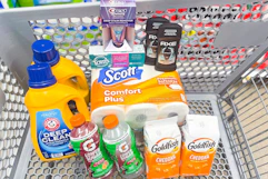 kroger shopping haul in cart