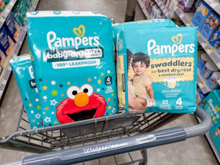 pampers diapers in walgreens cart