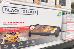 black decker electric griddle sitting on a target shelf