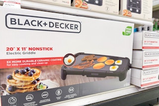 black decker electric griddle sitting on a target shelf