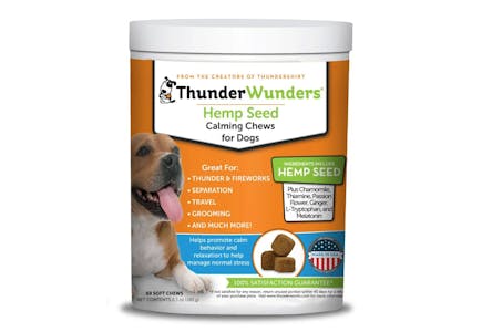 2 ThunderWorks Hemp Calming Chews for Dogs