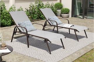 Adjustable Patio Chaise Lounge Chair Set