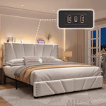 Queen Bed Frame with LED Lights