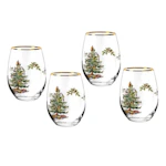 Christmas Tree Stemless Wineglasses