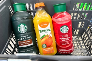 starbucks iced coffee and tropicana orange juice