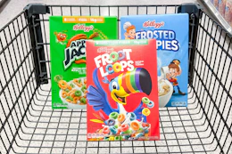 kelloggs cereal in shopping cart
