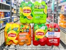 three packs of Lipton iced tea in a shopping cart