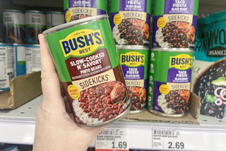 hand holding bush's best sidekicks beans at meijer