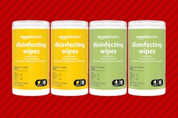 amazon wipes on a red background