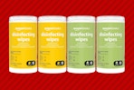 amazon wipes on a red background