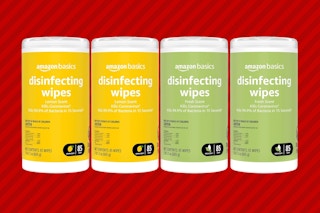 amazon wipes on a red background