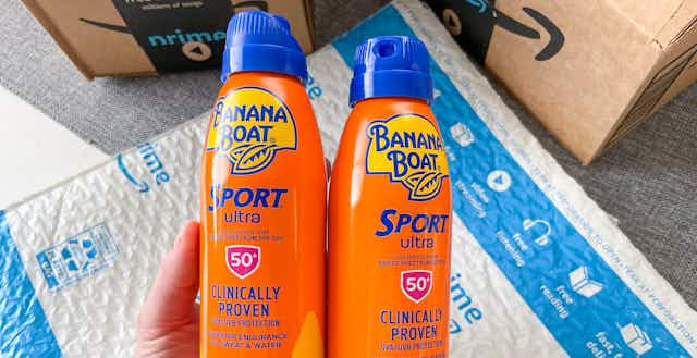 Banana Boat Sport Ultra Sunscreen Spray 2-Pack, as Low as $9 on Amazon card image