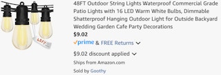 outdoor lights ending in $9.02