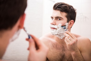 man shaving