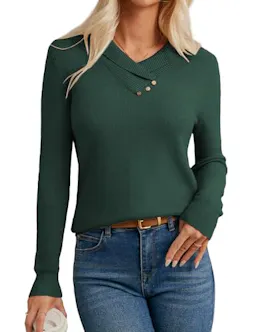 GRACE KARIN Women's Shawl Collar Sweater