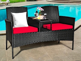 rattan loveseat