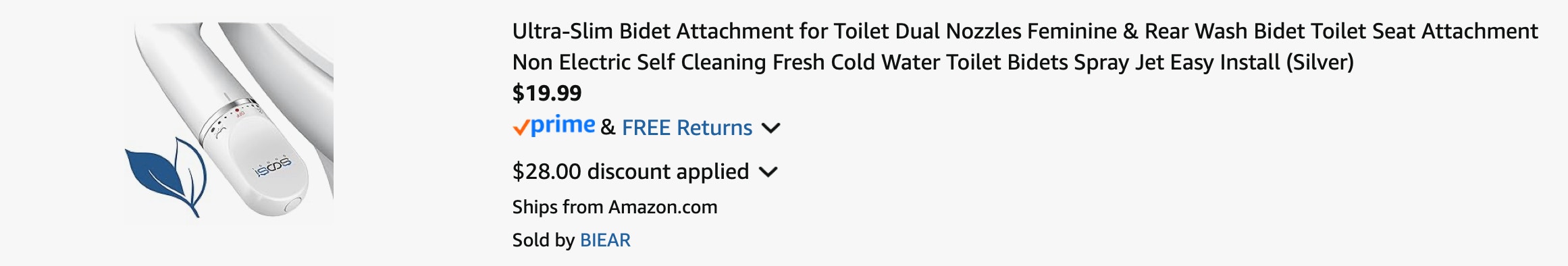 Amazon Ultra-Slim Bidet Attachment 2025 2