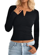 Women's Long-Sleeve Henley Shirt