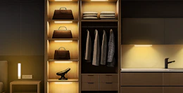 under-cabinet lighting in a closet