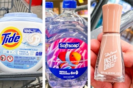 tide, softsoap, sally hansen collage