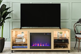 Blonde Oak Fireplace TV Stand, Only $174 at Walmart (Other Colors Are $376) card image