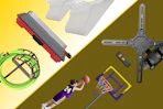 hangers, basketball hoop, wall mount, hose reel, and griddle