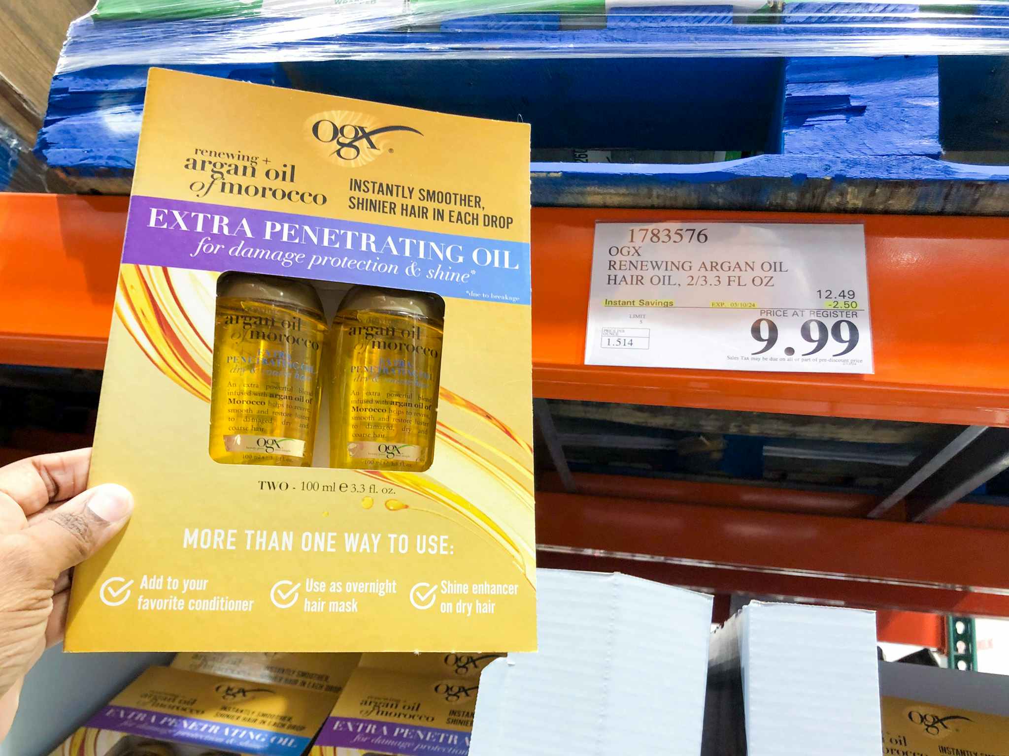 costco ogx renewing argan hair oil 2 pack