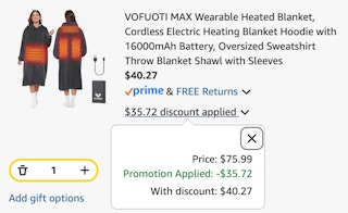 wearable heated blanket