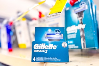 gillette mach3 razor refill on a shelf