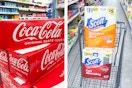 collage image of coca-cola soda and scott paper products