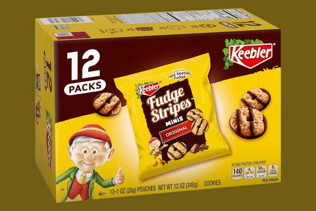 Keebler Fudge Stripes Cookies 12-Pack, as Low as $4.50 on Amazon card image