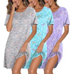 Ekouaer Women's Nightgowns 3-Pack