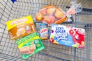 kroger school lunch groceries in shopping cart