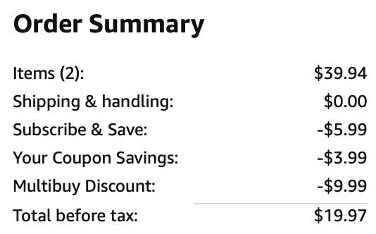 old spice Amazon receipt