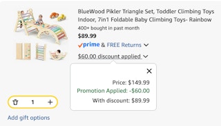 pikler triangle set Amazon receipt