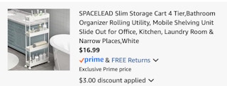 rolling carts Amazon receipt