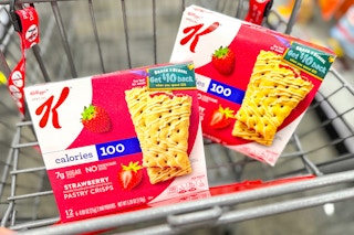 2 boxes of special k pastry crisps in a cart