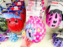 grabbing a minnie mouse toddler off a target shelf