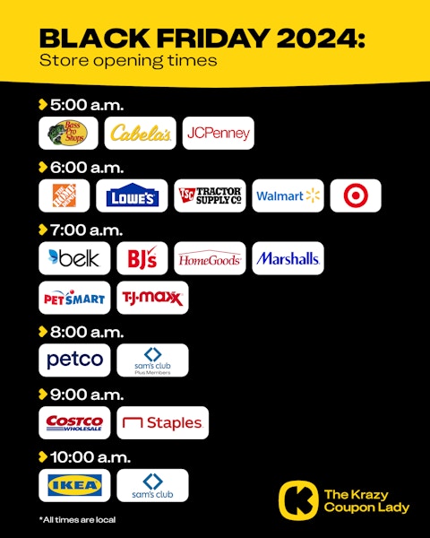 Black Friday store opening times