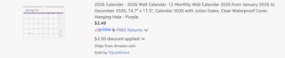 Amazon 2026 Wall Calendar 2025 2