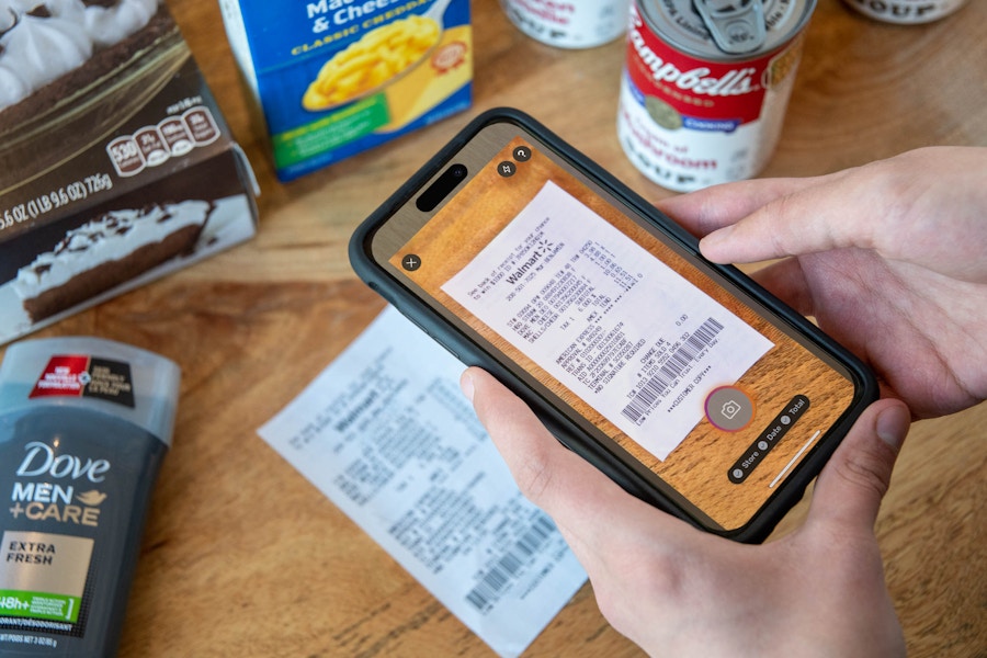 someone scanning a receipt in the fetch app