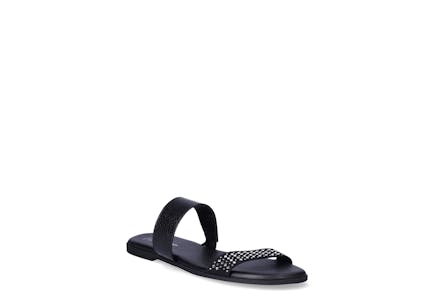 Time and Tru Women's Double Band Slide Sandals