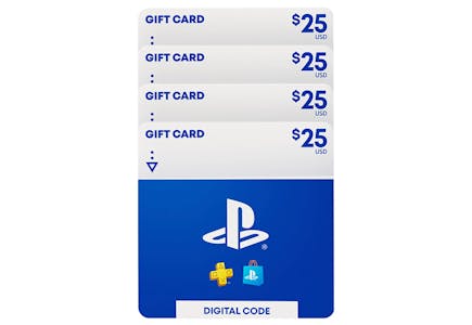 Sony PlayStation $25 eGift Card 4-Pack